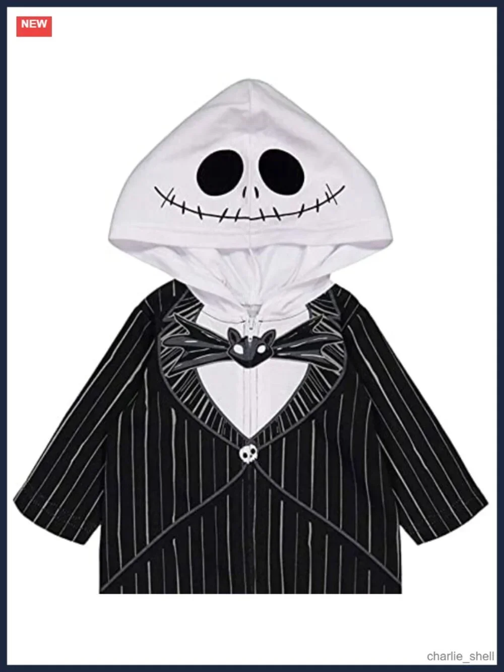 Jack Skellington Hooded One Piece Jumpsuit Costume for Baby Kids